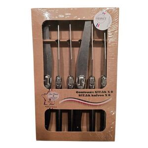 Jean Dubost Laguiole Set of 6 Steak Knives Couteaux Steak NIP Made In France